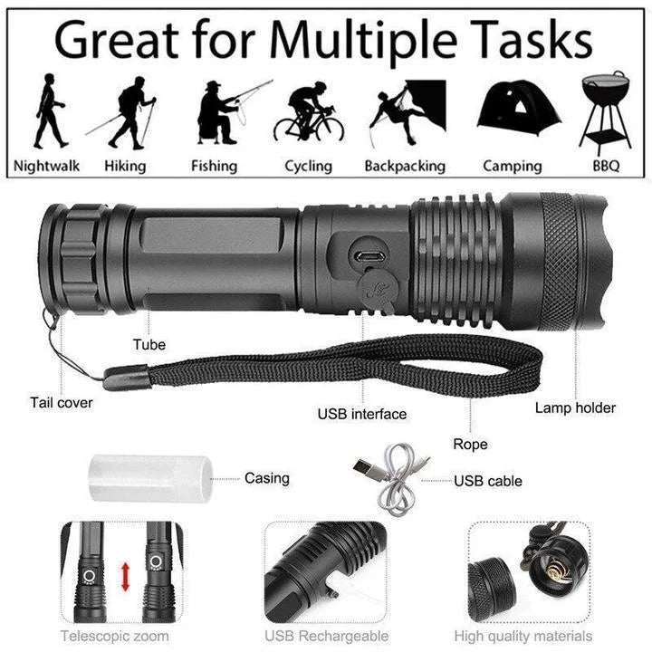 90000 Lumens XHP50 Power Flashlight