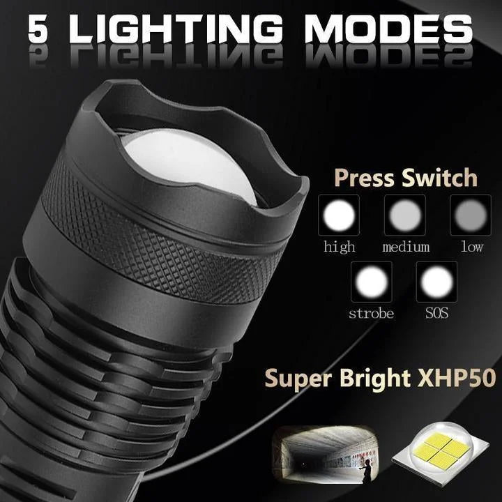 90000 Lumens XHP50 Power Flashlight